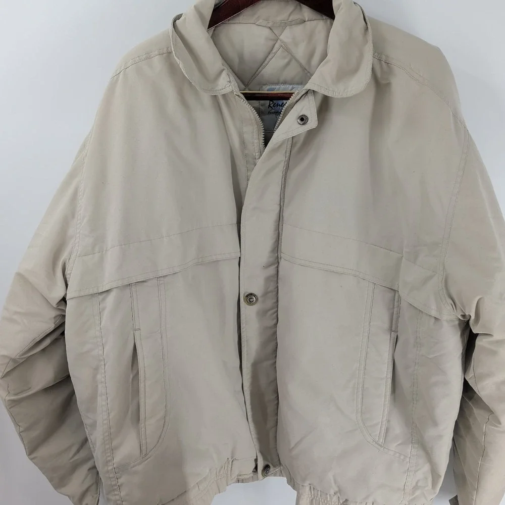 Vintage Renegade Outerwear & Sportswear Full‎ Zip Bomber Jacket Beige Size 2XL